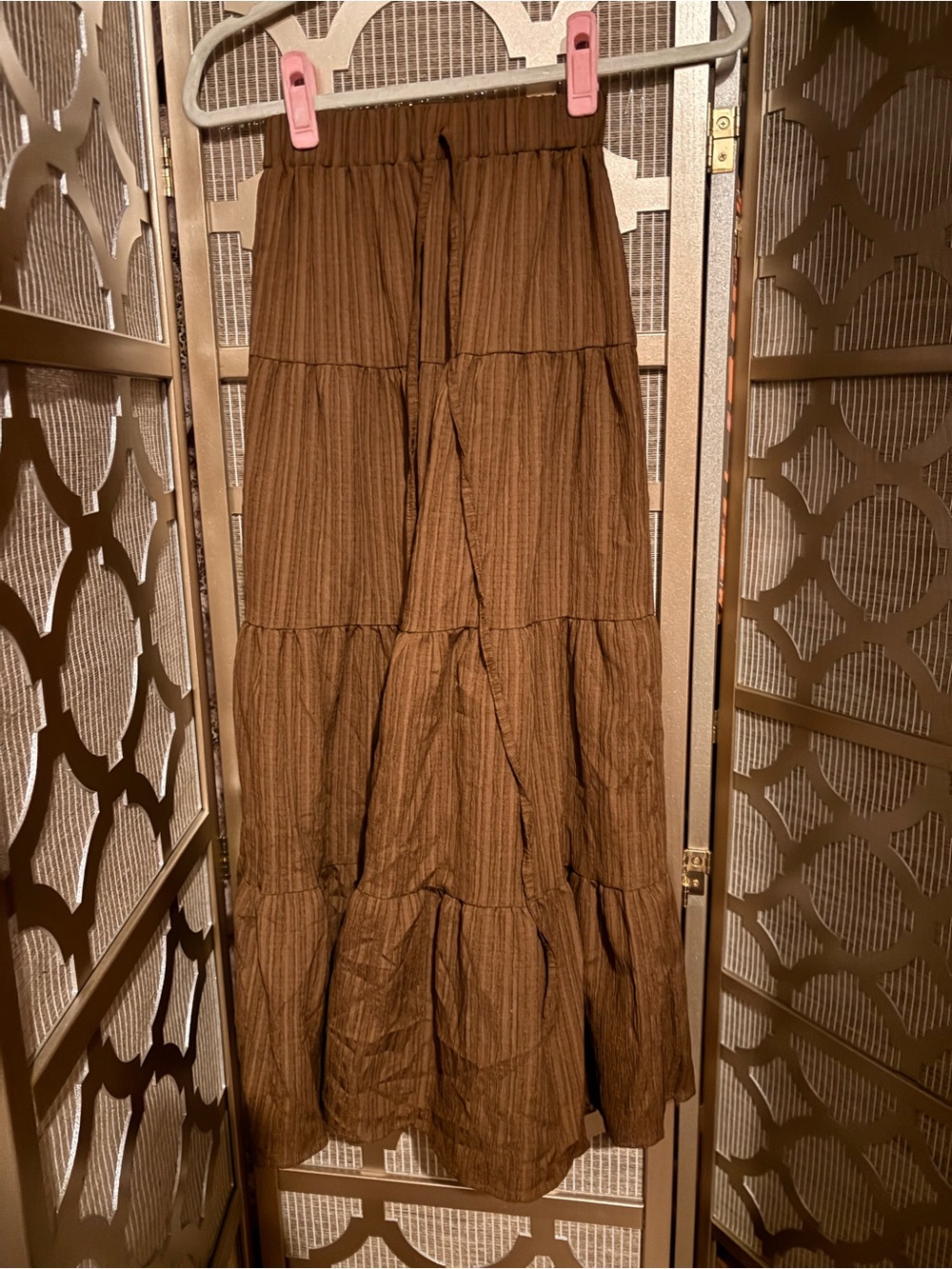 Women’s Tiered Maxi Skirt in Brown